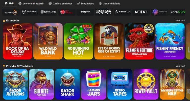 Betblast Casino jeux
