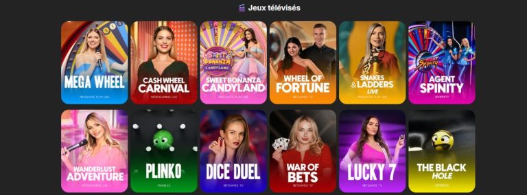 Betblast Casino jeux télévisés
