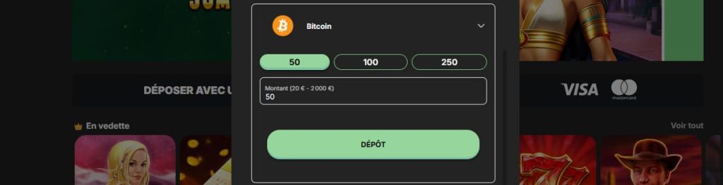 Betblast Casino moyens paiement Bitcoin