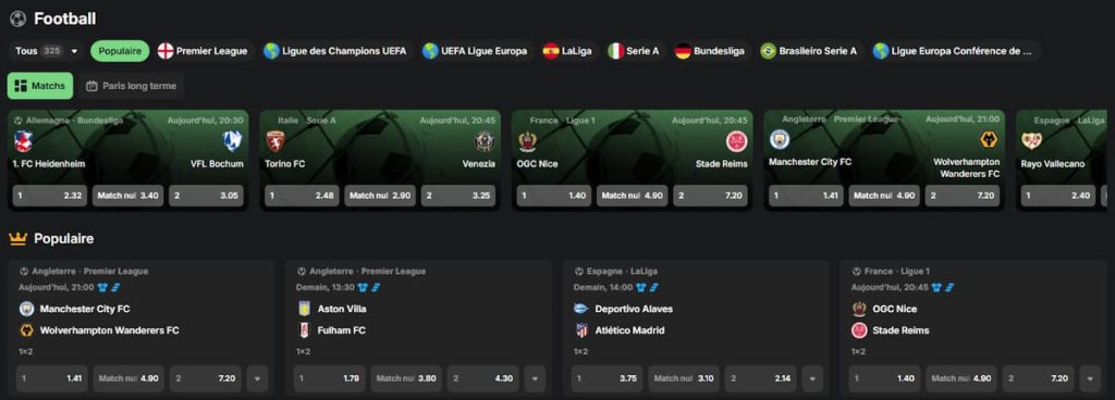 Betblast Casino paris sportifs football