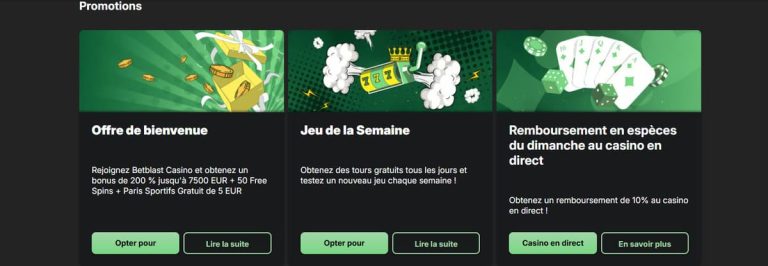 Betblast Casino promotions