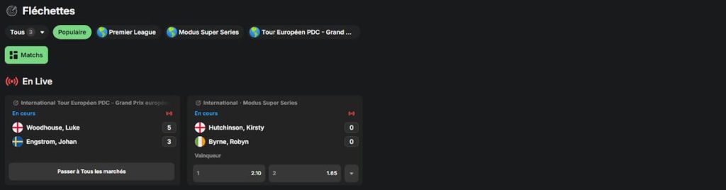 Betblast Casino sport live Flechettes